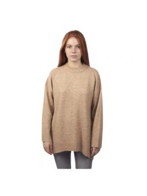 Sweter z okrągłym dekoltem Only brązowy