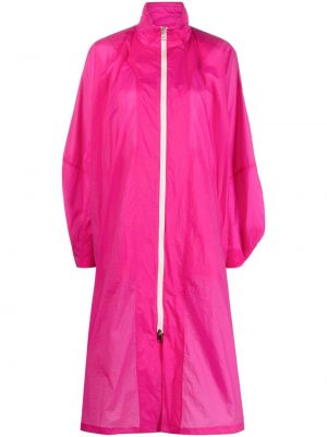 Laza szabású átlátszó cipzáras kabát Moncler - rózsaszín