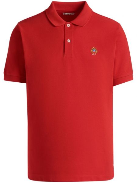 Bombažna polo majica z vezenjem Bally rdeča