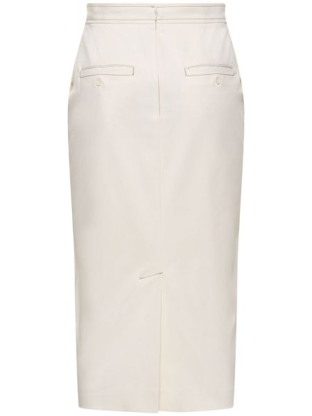 Pamučna midi suknja od jersey Max Mara bijela