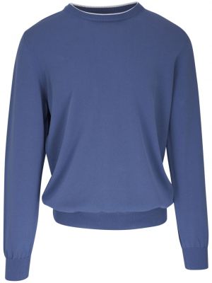 Kašmírový sveter s okrúhlym výstrihom Canali modrá