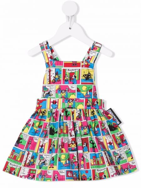 Trykt dress for jenter Moschino Kids rosa