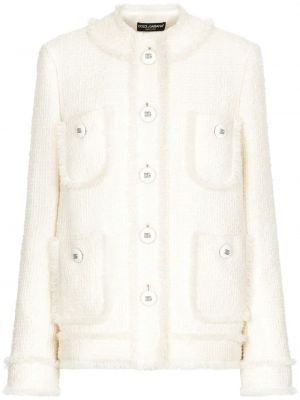 Μπουφάν tweed Dolce & Gabbana λευκό