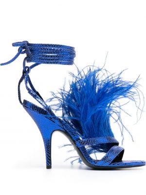 Sandały skórzane Patrizia Pepe niebieskie