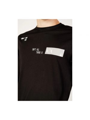 Camiseta de manga larga manga larga con estampado Armani Exchange negro