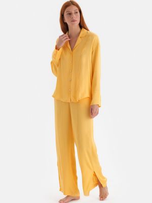 Satiinist pidžaama Dagi kollane