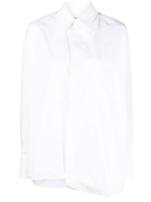 Asimetriška medvilninė marškiniai Victoria Beckham balta