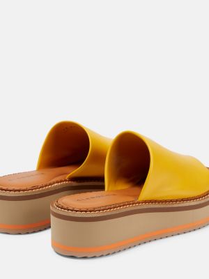 Sandale din piele cu platformă Clergerie galben