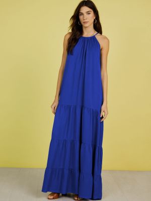 Длинное платье без рукавов Baukjen синее