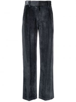 Sametové manšestrové rovné kalhoty Brunello Cucinelli modré