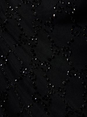 Křišťálové tylové šaty z nylonu Gucci černé
