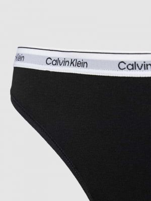 Stringi w jednolitym kolorze Calvin Klein Underwear czarne