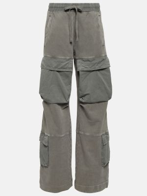 Bavlněné fleecové cargo kalhoty Entire Studios šedé