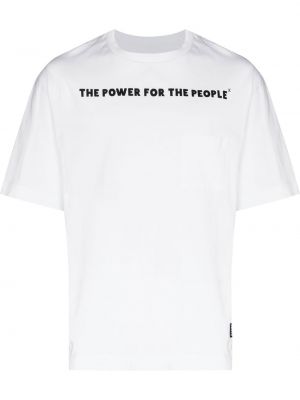 Trykt t-skjorte The Power For The People hvit