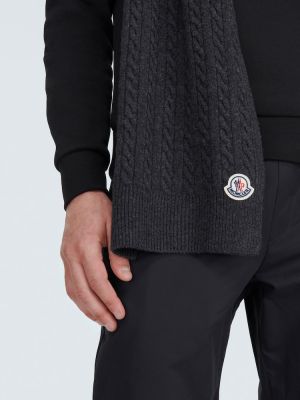 Sciarpa di lana di cachemire Moncler grigio