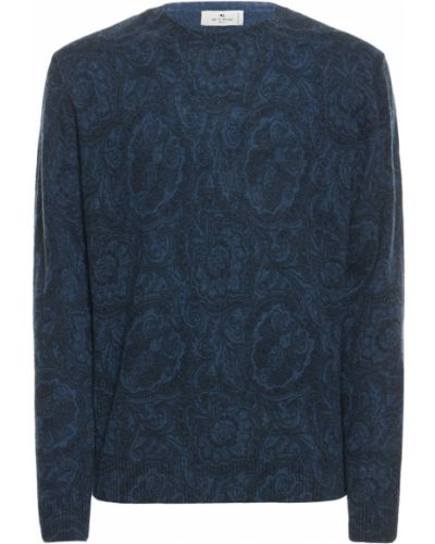 Vlněný svetr s potiskem s paisley potiskem Etro hnědý