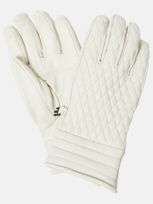 Καπιτονέ δερμάτινα γάντια Fusalp λευκό