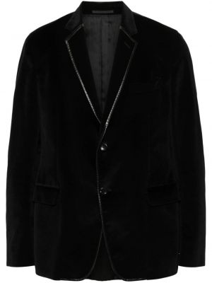 Žametni usnjeni blazer iz rebrastega žameta Gucci Pre-owned črna