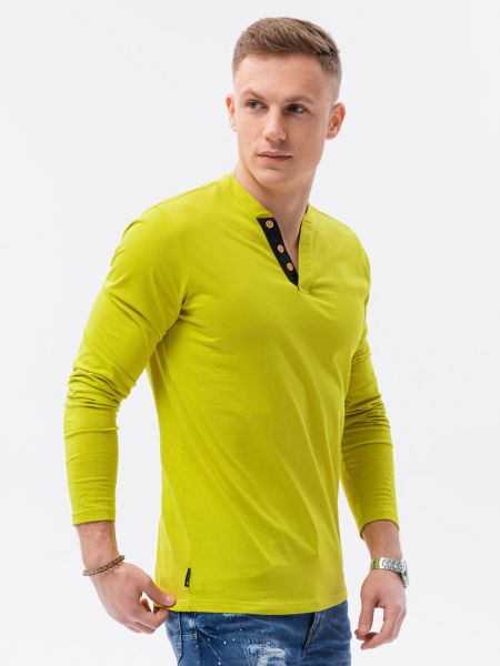 Tričko s dlouhým rukávem Ombre Clothing žluté
