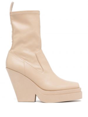 Ankle boots mit absatz Giaborghini beige