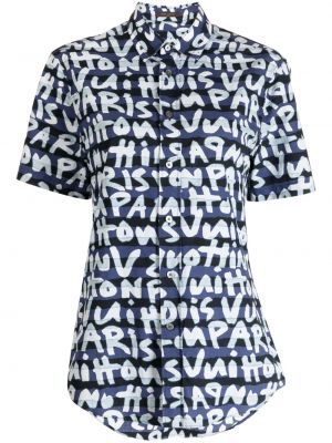 Памучна риза с принт Louis Vuitton