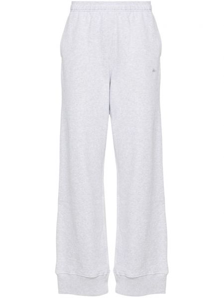 Pantalon de joggings brodé en coton Adidas gris