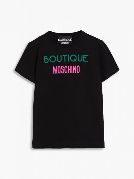 Футболка из хлопкового джерси с логотипом Boutique Moschino черный