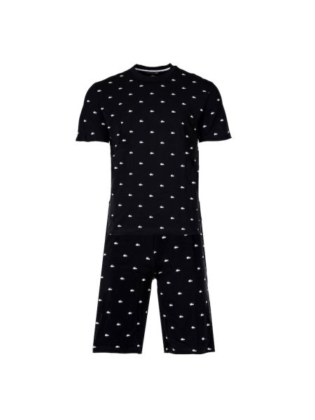 Пижама с принтом Lacoste черная