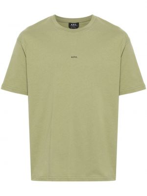 Тениска с принт A.p.c. зелено