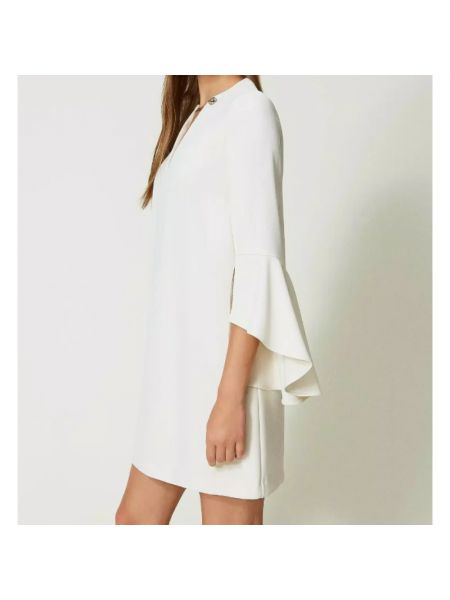 Elegantes minikleid mit v-ausschnitt Twinset weiß