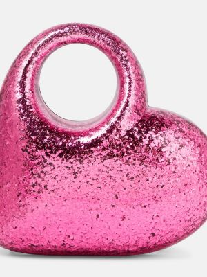 Clutch somiņa ar sirsniņām Aquazzura rozā