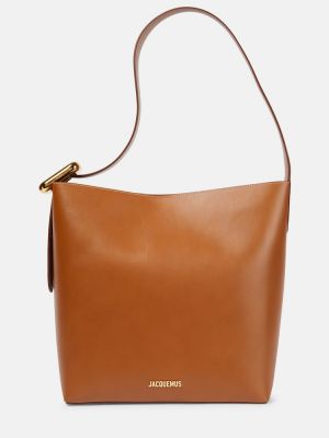 Kožená kožená nákupná taška Jacquemus hnedá