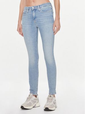 Blugi skinny Calvin Klein Jeans albastru