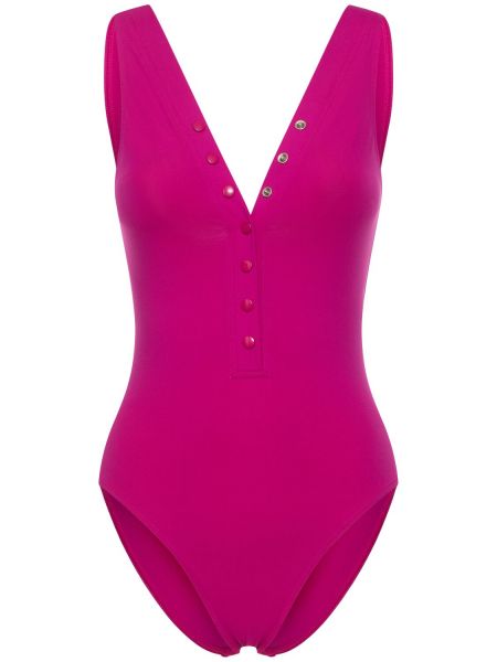 Jednodijelni kupaći kostim s v-izrezom Eres ružičasta