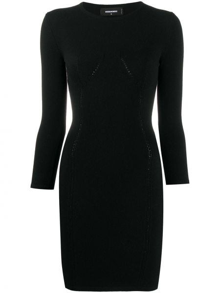 Трикотажне Сукня з довгими рукавами Dsquared2, чорне