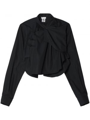 Drapiruota asimetriška medvilninė marškiniai Noir Kei Ninomiya juoda