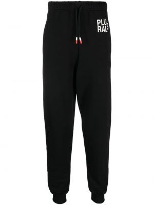 Pantaloni sport din bumbac cu imagine Peuterey negru