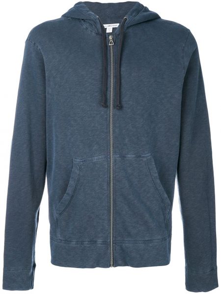 Jersey hoodie mit reißverschluss James Perse blau