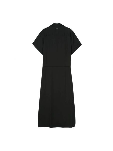 Sukienka z dekoltem w serek z krepy Calvin Klein czarna