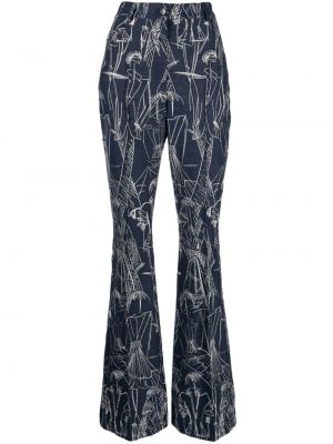 Jeans a zampa con stampa Akris blu