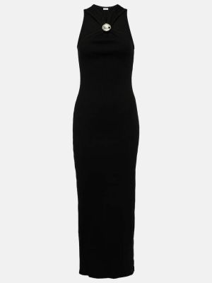 Vestido largo de algodón Loewe negro