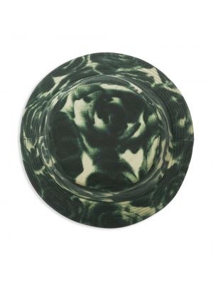 Abstraktas kokvilnas cepure ar apdruku Burberry zaļš
