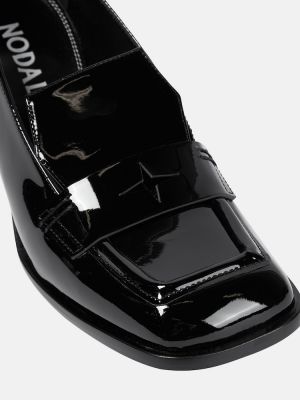 Кожени полуотворени обувки от лакирана кожа Nodaleto черно