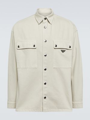 Памучна дънкова риза Prada