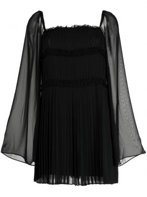 Mini šaty s dlouhými rukávy Alexis - černá