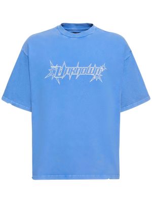 Bombažna majica s kačjim vzorcem Unknown modra