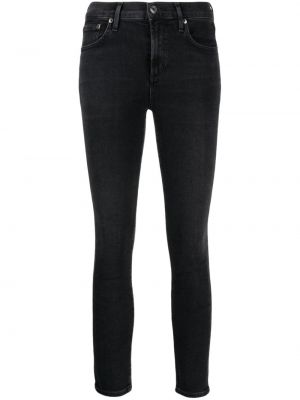 Skinny fit džínsy s nízkym pásom Agolde čierna