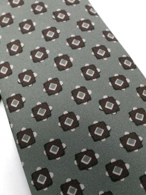Hedvábná kravata s potiskem Giorgio Armani šedá