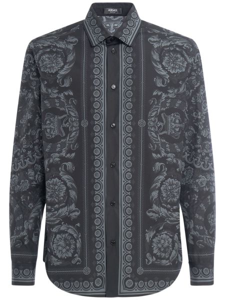 Camisa de algodón Versace negro