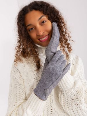 Pletene rukavice Fashionhunters siva